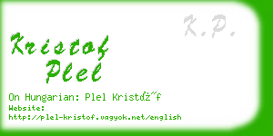 kristof plel business card